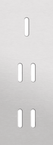 Niko Rocker 3-Voudige afdekplaat verticaal 71 mm centerafstand voor een enkelvoudige en twee tweevoudige schakelfuncties alu grey brushed RAL: 000 80 00