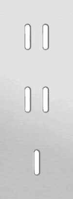 Niko Rocker 3-Voudige afdekplaat verticaal 71 mm centerafstand voor twee tweevoudige en een enkelvoudige schakelfunctie alu grey brushed RAL: 000 80 00