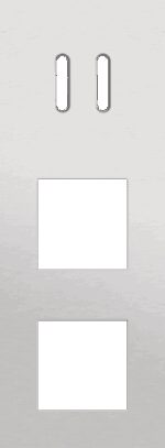 Niko Rocker 3-Voudige afdekplaat verticaal 71 mm centerafstand voor een tweevoudige schakelfunctie en twee functies alu grey brushed RAL: 000 80 00