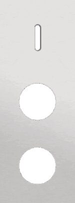 Niko Rocker 3-Voudige afdekplaat verticaal 71 mm centerafstand voor een enkelvoudige schakelfunctie en twee stopcontacten alu grey brushed RAL: 000 80 00