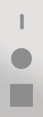 Niko Rocker 3-Voudige afdekplaat verticaal 71 mm centerafstand voor een enkelvoudige schakelfunctie en een een stopcontact en een functie alu grey brushed RAL: 000 80 00