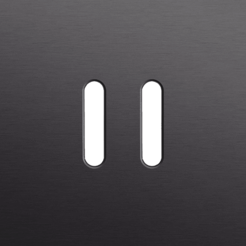Niko Rocker Enkelvoudige afdekplaat voor tweevoudige schakelfunctiesalu black brushed RAL: 000 20 00