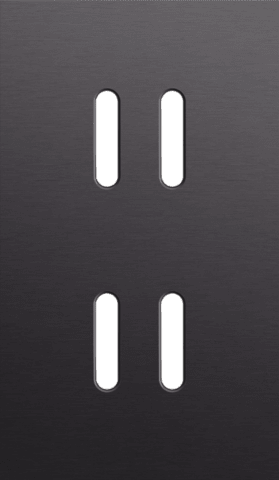 Niko Rocker 2-Voudige afdekplaat verticaal 60 mm centerafstandvoor tweevoudige schakelfunctiesalu black brushed RAL: 000 20 00