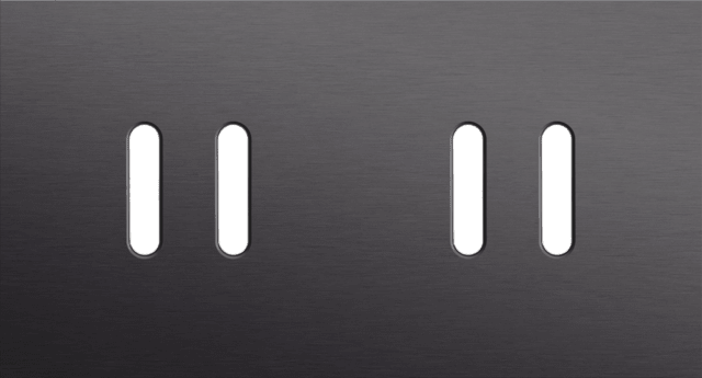 Niko Rocker 2-Voudige afdekplaat horizontaal 71 mm centerafstandvoor tweevoudige schakelfunctiesalu black brushed RAL: 000 20 00
