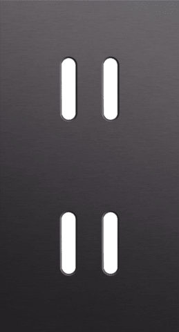 Niko Rocker 2-Voudige afdekplaat verticaal 71 mm centerafstandvoor tweevoudige schakelfunctiesalu black brushed RAL: 000 20 00