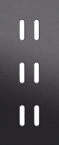 Niko Rocker 3-Voudige afdekplaat verticaal 60 mm centerafstand voor drie tweevoudige schakelfuncties alu black brushed RAL: 000 20 00