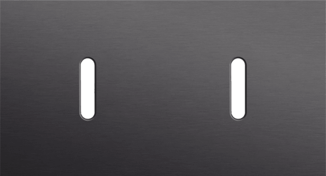 Niko Rocker 2-Voudige afdekplaat horizontaal 71 mm centerafstand voor twee enkelvoudige schakelfuncties alu black brushed RAL: 000 20 00