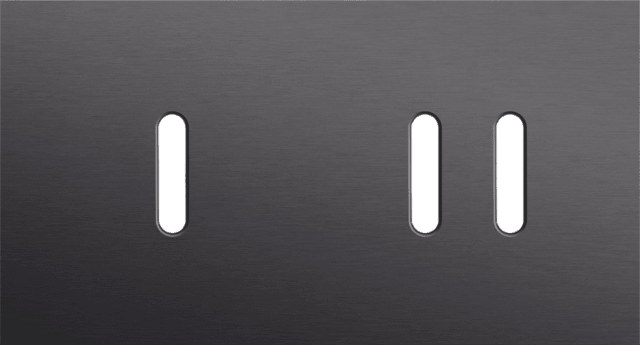 Niko Rocker 2-Voudige afdekplaat horizontaal 71 mm centerafstand voor een enkelvoudige en een tweevoudige schakelfunctie alu black brushed RAL: 000 20 00