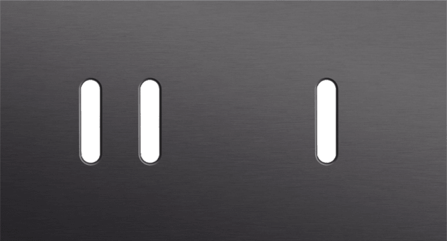 Niko Rocker 2-Voudige afdekplaat horizontaal 71 mm centerafstand voor een tweevoudige en een enkelvoudige schakelfunctie alu black brushed RAL: 000 20 00