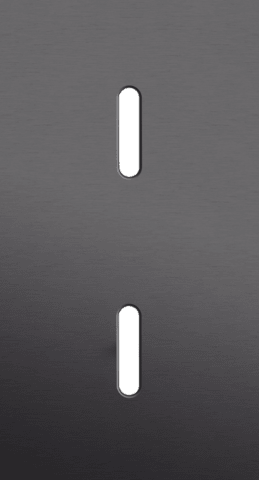 Niko Rocker 2-Voudige afdekplaat verticaal 71 mm centerafstand voor twee enkelvoudige schakelfuncties alu black brushed RAL: 000 20 00