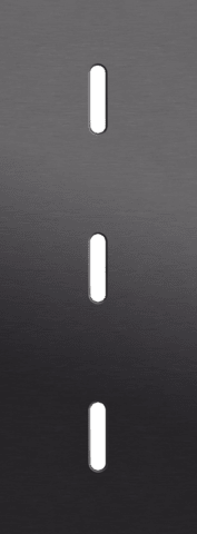 Niko Rocker 3-Voudige afdekplaat verticaal 71 mm centerafstand voor drie enkelvoudige schakelfuncties alu black brushed RAL: 000 20 00