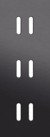 Niko Rocker 3-Voudige afdekplaat verticaal 71 mm centerafstand voor drie tweevoudige schakelfuncties alu black brushed RAL: 000 20 00