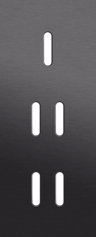 Niko Rocker 3-Voudige afdekplaat verticaal 60 mm centerafstand voor een enkelvoudige en twee tweevoudige schakelfunctiesalu black brushed RAL: 000 20 00