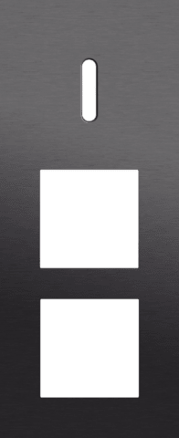 Niko Rocker 3-Voudige afdekplaat verticaal 60 mm centerafstand voor een enkelvoudige schakelfunctie en twee functiesalu black brushed RAL: 000 20 00