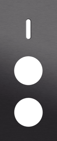 Niko Rocker 3-Voudige afdekplaat verticaal 60 mm centerafstand voor een enkelvoudige schakelfunctie en twee stopcontactenalu black brushed RAL: 000 20 00