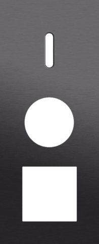 Niko Rocker 3-Voudige afdekplaat verticaal 60 mm centerafstand voor een enkelvoudige schakelfunctie en een een stopcontact en een functiealu black brushed RAL: 000 20 00