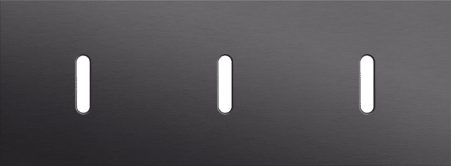 Niko Rocker 3-Voudige afdekplaat horizontaal 71 mm centerafstand voor drie enkelvoudige schakelfunctiesalu black brushed RAL: 000 20 00