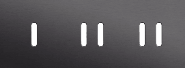 Niko Rocker 3-Voudige afdekplaat horizontaal 71 mm centerafstand voor een enkelvoudige en twee tweevoudige schakelfunctiesalu black brushed RAL: 000 20 00