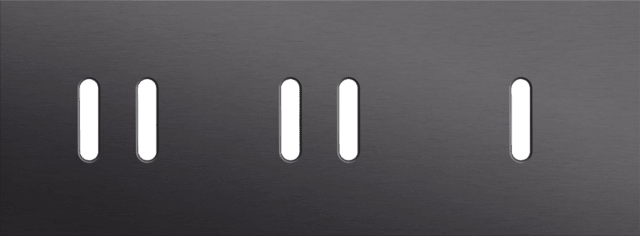 Niko Rocker 3-Voudige afdekplaat horizontaal 71 mm centerafstand voor twee tweevoudige en een enkelvoudige schakelfunctiealu black brushed RAL: 000 20 00