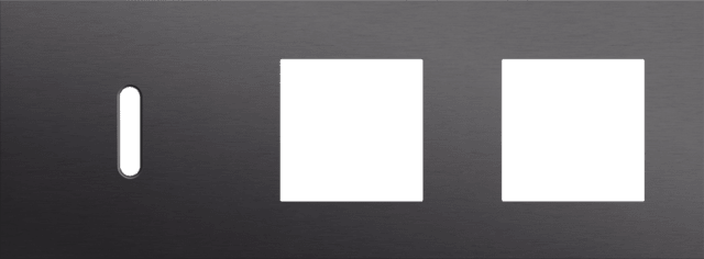 Niko Rocker 3-Voudige afdekplaat horizontaal 71 mm centerafstand voor een enkelvoudige schakelfunctie en twee functiesalu black brushed RAL: 000 20 00