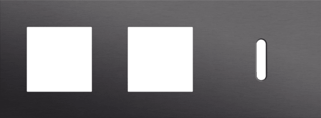 Niko Rocker 3-Voudige afdekplaat horizontaal 71 mm centerafstand voor twee functies en een enkelvoudige schakelfunctiealu black brushed RAL: 000 20 00