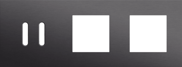 Niko Rocker 3-Voudige afdekplaat horizontaal 71 mm centerafstand voor een tweevoudige schakelfunctie en twee functiesalu black brushed RAL: 000 20 00