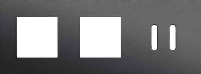 Niko Rocker 3-Voudige afdekplaat horizontaal 71 mm centerafstand voor twee functies en een tweevoudige schakelfunctiealu black brushed RAL: 000 20 00