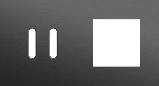 Niko Rocker 2-Voudige afdekplaat horizontaal 71 mm centerafstand voor een tweevoudige schakelfunctie en een functiealu black brushed RAL: 000 20 00
