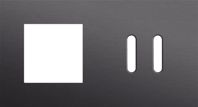 Niko Rocker 2-Voudige afdekplaat horizontaal 71 mm centerafstand Enkelvoudige afdekplaatvr tweev schakalu black brushed RAL: 000 20 00