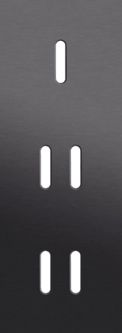 Niko Rocker 3-Voudige afdekplaat verticaal 71 mm centerafstand voor een enkelvoudige en twee tweevoudige schakelfunctiesalu black brushed RAL: 000 20 00