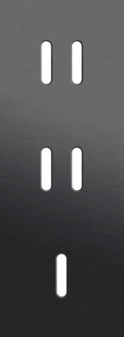 Niko Rocker 3-Voudige afdekplaat verticaal 71 mm centerafstand voor twee tweevoudige en een enkelvoudige schakelfunctiealu black brushed RAL: 000 20 00