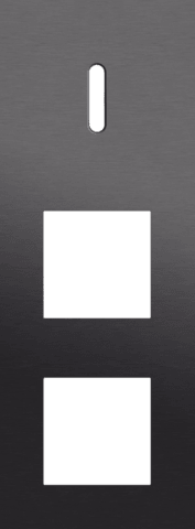 Niko Rocker 3-Voudige afdekplaat verticaal 71 mm centerafstand voor een enkelvoudige schakelfunctie en twee functiesalu black brushed RAL: 000 20 00