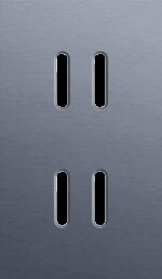 Niko Rocker 2-Voudige afdekplaat verticaal 60 mm centerafstandvoor tweevoudige schakelfuncties alu blue grey brushed RAL: 240 30 05
