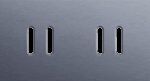 Niko Rocker 2-Voudige afdekplaat horizontaal 71 mm centerafstandvoor tweevoudige schakelfuncties alu blue grey brushed RAL: 240 30 05