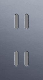 Niko Rocker 2-Voudige afdekplaat verticaal 71 mm centerafstandvoor tweevoudige schakelfuncties alu blue grey brushed RAL: 240 30 05
