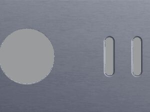 Niko Rocker 2-Voudige afdekplaat horizontaal 71 mm centerafstand voor 1 stopcontact + 1 tweev schak alu blue grey brushed RAL: 240 30 05