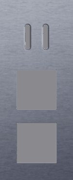 Niko Rocker 3-Voudige afdekplaat verticaal 60 mm centerafstand voor een tweevoudige schakelfunctie en twee functies alu blue grey brushed RAL: 240 30 05