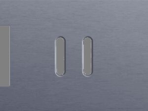 Niko Rocker 3-Voudige afdekplaat horizontaal 71 mm centerafstandvoor een functie een tweevoudige en een enkelvoudige schakelfunctie alu blue grey brushed RAL: 240 30 05