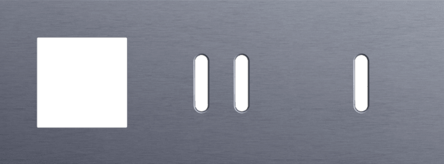 Niko Rocker 3-Voudige afdekplaat horizontaal 71 mm centerafstandvoor een functie een tweevoudige en een enkelvoudige schakelfunctie alu blue grey brushed RAL: 240 30 05