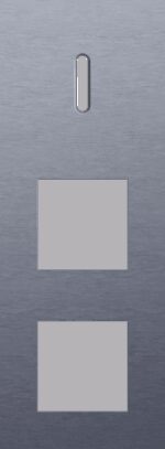 Niko Rocker 3-Voudige afdekplaat verticaal 71 mm centerafstand voor een enkelvoudige schakelfunctie en twee functies alu blue grey brushed RAL: 240 30 05