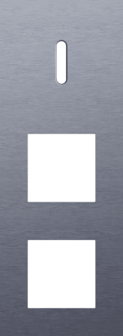 Niko Rocker 3-Voudige afdekplaat verticaal 71 mm centerafstand voor een enkelvoudige schakelfunctie en twee functies alu blue grey brushed RAL: 240 30 05