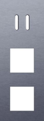 Niko Rocker 3-Voudige afdekplaat verticaal 71 mm centerafstand voor een tweevoudige schakelfunctie en twee functies alu blue grey brushed RAL: 240 30 05