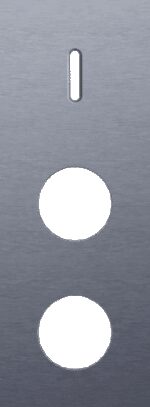 Niko Rocker 3-Voudige afdekplaat verticaal 71 mm centerafstand voor een enkelvoudige schakelfunctie en twee stopcontacten alu blue grey brushed RAL: 240 30 05