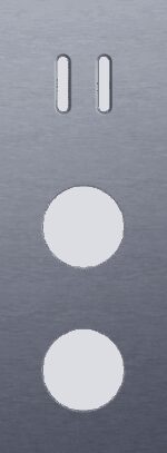 Niko Rocker 3-Voudige afdekplaat verticaal 71 mm centerafstand voor een tweevoudige schakelfunctie en twee stopcontacten alu blue grey brushed RAL: 240 30 05