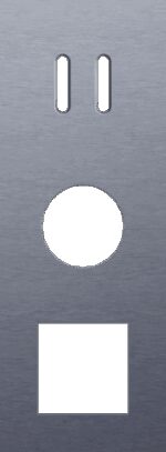 Niko Rocker 3-Voudige afdekplaat verticaal 71 mm centerafstand voor een enkelvoudige schakelfunctie en een een stopcontact en een functie alu blue grey brushed RAL: 240 30 05