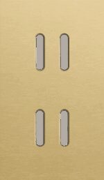 Niko Rocker 2-Voudige afdekplaat verticaal 60 mm centerafstandvoor tweevoudige schakelfuncties alu gold brushed RAL: 1000