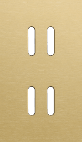 Niko Rocker 2-Voudige afdekplaat verticaal 60 mm centerafstandvoor tweevoudige schakelfuncties alu gold brushed RAL: 1000
