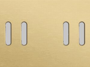 Niko Rocker 2-Voudige afdekplaat horizontaal 71 mm centerafstandvoor tweevoudige schakelfuncties alu gold brushed RAL: 1000