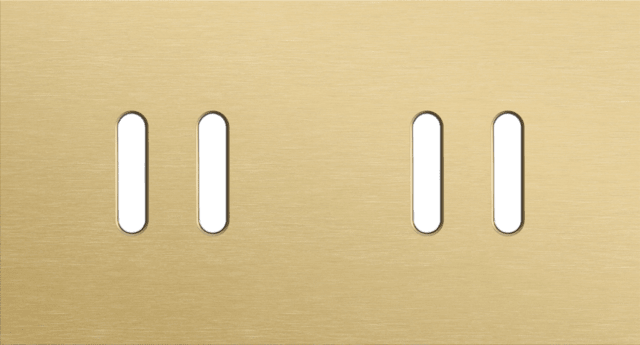Niko Rocker 2-Voudige afdekplaat horizontaal 71 mm centerafstandvoor tweevoudige schakelfuncties alu gold brushed RAL: 1000
