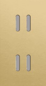 Niko Rocker 2-Voudige afdekplaat verticaal 71 mm centerafstandvoor tweevoudige schakelfuncties alu gold brushed RAL: 1000